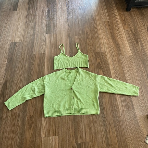 SHEIN Tops - Green Sweater & Top Set